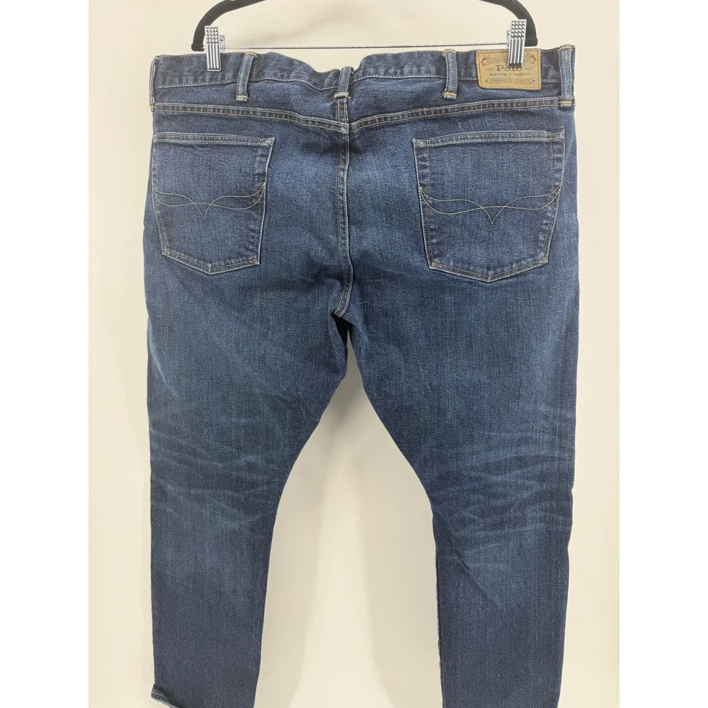 Polo Ralph Lauren Sullivan Slim Jeans Mens 40x32 Dark Wash Blue Button Fly Denim